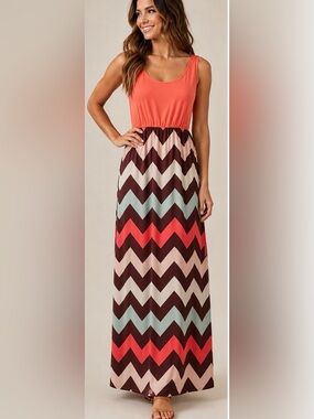 Cute Chevron Maxi Dress
